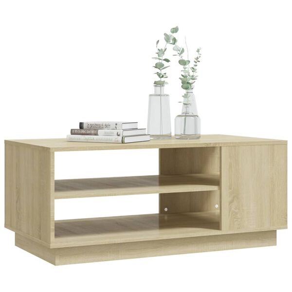 vidaXL Table basse chêne sonoma 102x55x43 cm bois d'ingénierie