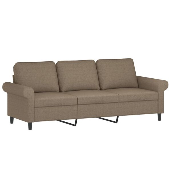 vidaXL Canap&eacute; &agrave; 3 places avec repose-pieds Taupe 180 cm Tissu