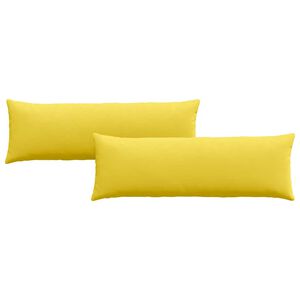 vidaXL Coussins de canap&eacute; 2 pcs Jaune clair 120 x 40 cm tissu