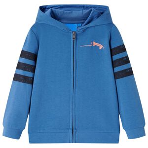 Sweatshirt &agrave; capuche fermeture &eacute;clair enfants bleu 104