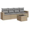 vidaXL Salon de jardin avec coussins 5 pcs beige r&eacute;sine tress&eacute;e