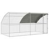 vidaXL Cage &agrave; poules avec 1 porte 2 pi&egrave;ces Argent&eacute; 400x200x200cm