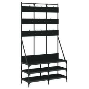 vidaXL Porte-v&ecirc;tements et rangement des chaussures noir 100x40x184 cm