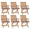 vidaXL Chaises pliables de jardin avec coussins lot de 6 Bois de teck