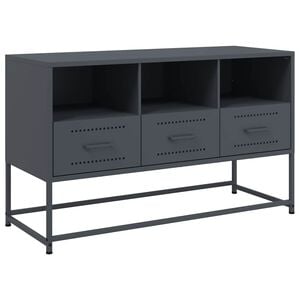 vidaXL Meuble TV anthracite 100,5x39x60,5 cm acier