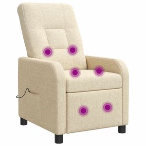 vidaXL Fauteuil de massage inclinable Cr&egrave;me Tissu