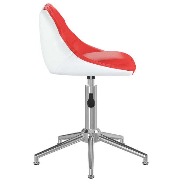 vidaXL Chaise de bureau pivotante Rouge et blanc Similicuir