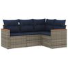 vidaXL Ensemble de canap&eacute; de jardin 4 pcs avec coussins gris r&eacute;sine tress&eacute;e