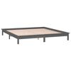 vidaXL Cadre de lit &agrave; LED sans matelas gris 120x200 cm bois massif