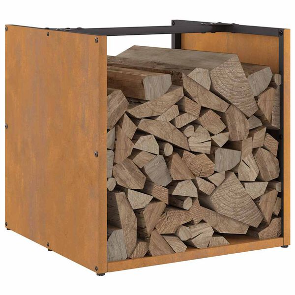 VidaXL Étagère à bois 40x40x40 cm acier résistant aux intempéries