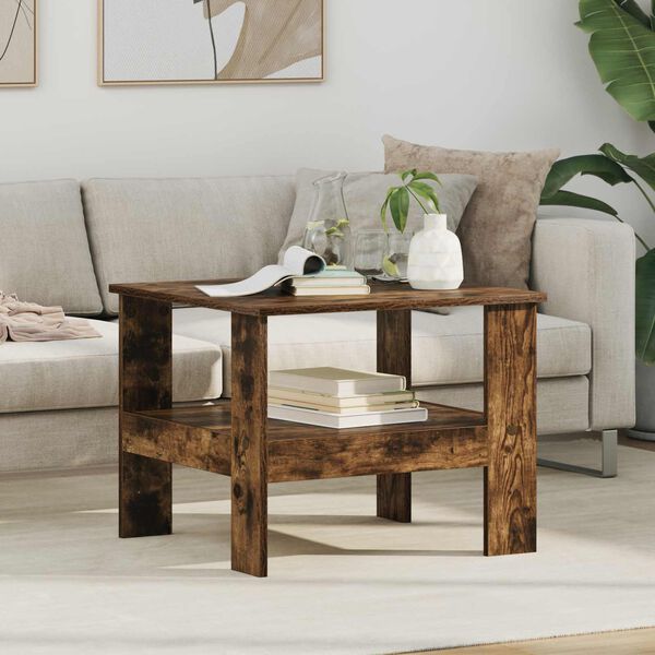 vidaXL Table basse Ch&ecirc;ne fum&eacute; 57 x 55 x 45 cm Bois d'ing&eacute;nierie