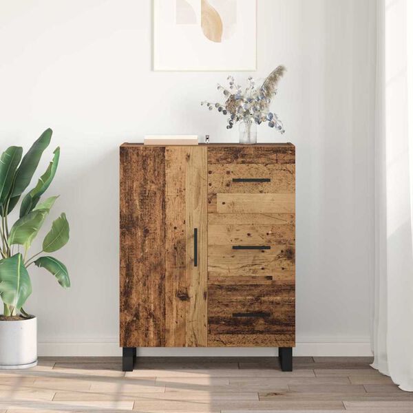 vidaXL Buffet Bois Ancien 69,5 x 34 x 90 cm Bois d'ing&eacute;nierie et fer