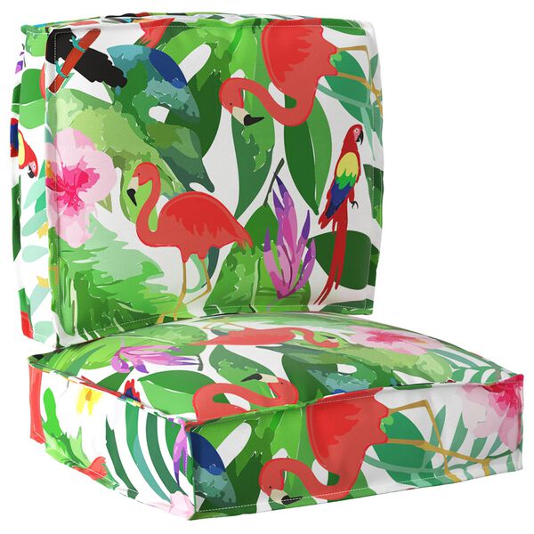 vidaXL Set de coussins de palette 2 pcs Jungle tropicale Tissu Oxford