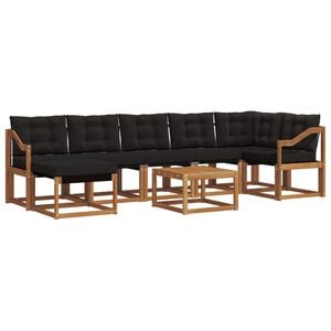 vidaXL Ensemble de canap&eacute;s d'ext&eacute;rieur 8 pcs Naturel et Noir