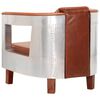 vidaXL Fauteuil en style d'aviation marron cuir v&eacute;ritable