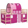 vidaXL Lit mezzanine enfants avec tunnel sans matelas rose 90x200 cm