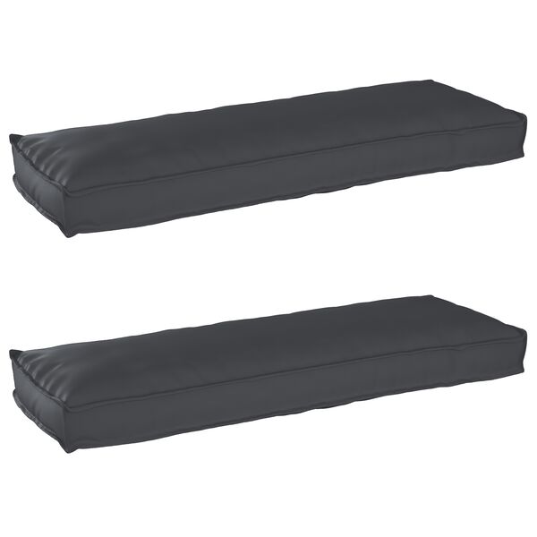 vidaXL Set de coussins de palette 2 pcs Noir 120 x 40 x 8 cm