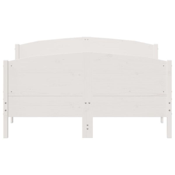 vidaXL Cadre de lit sans matelas blanc 140x190 cm bois de pin massif