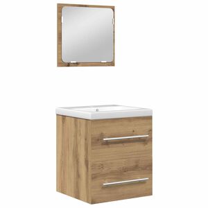vidaXL Ensemble de mobilier de salle de bain 2 pcs Ch&ecirc;ne artisanal