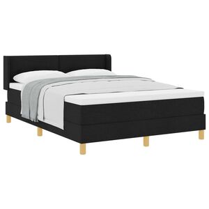 vidaXL Lit &agrave; ressorts avec matelas Noir 200 x 140 cm Polyester