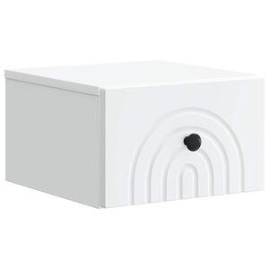 vidaXL Cabinet de chevet mural avec tiroir Blanc 33 x 34,5 x 20 cm