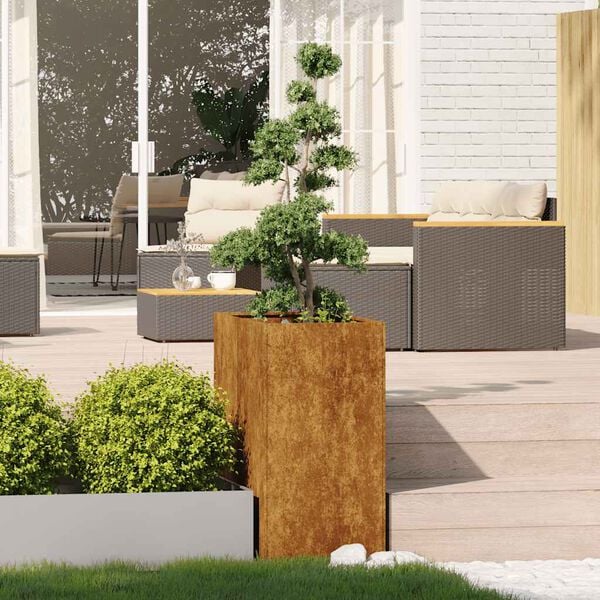 vidaXL Jardini&egrave;re rouill&eacute; 40x80x80 cm acier inoxydable