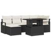 vidaXL Ensemble de canap&eacute; de jardin 7 pc Noir et Cr&egrave;me polyrotin