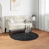 vidaXL Tapis en fausse Tafalla Noir &Oslash; 80 cm Polyester