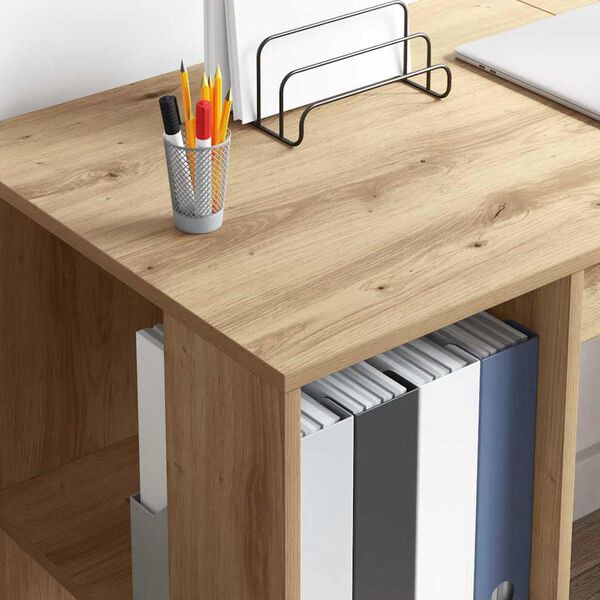 vidaXL Bureau Chêne artisanal 130 x 50.5 x 75 cm Bois d'ingénierie