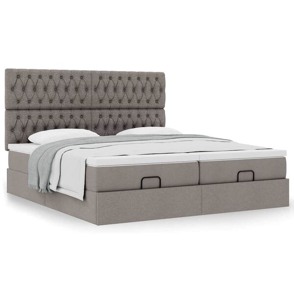 VidaXL Cadre de lit ottoman avec matelas taupe 160x200 cm tissu