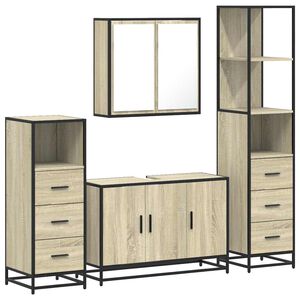 vidaXL Ensemble de meubles de salle de bain 4 pcs ch&ecirc;ne sonoma