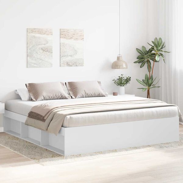 vidaXL Cadre de lit sans matelas blanc 200x200 cm