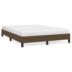 vidaXL Cadre de lit sans matelas marron fonc&eacute; 140x200 cm tissu