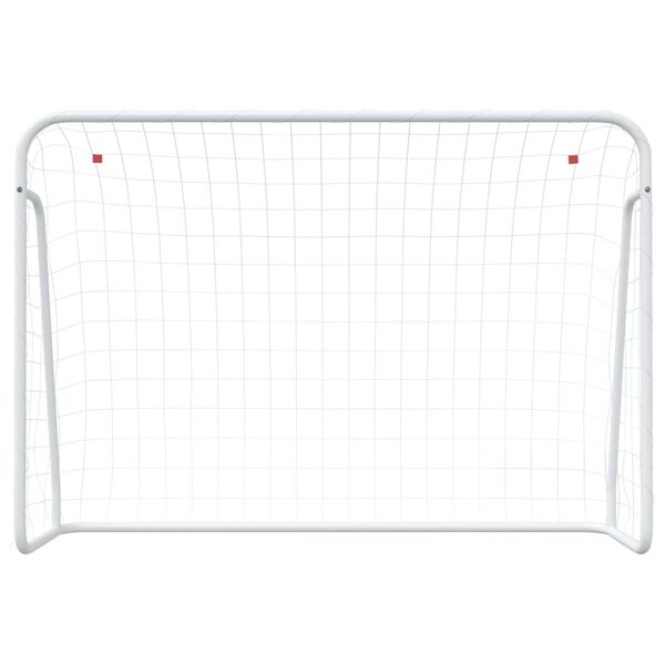 vidaXL But de football et filet blanc 214x75x152 cm acier et polyester