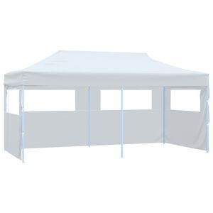 vidaXL Tente de r&eacute;ception pliable avec parois 3 x 6 m Acier Blanc