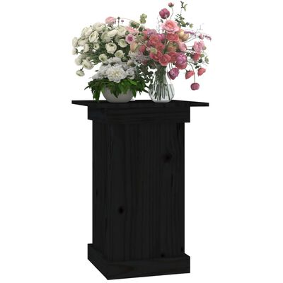 vidaXL Support à fleurs Noir 40x40x60 cm Bois de pin solide