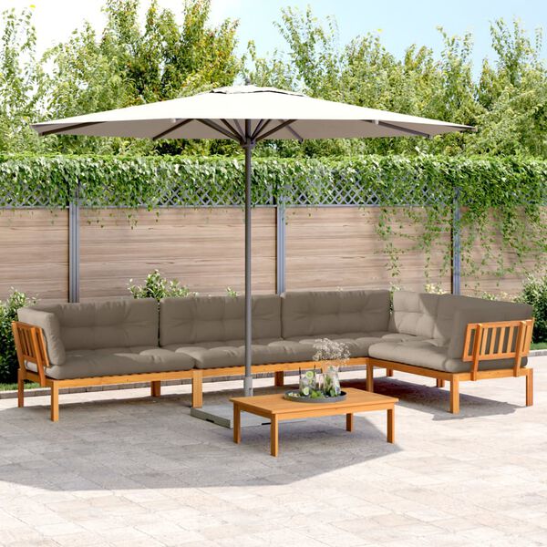 vidaXL Salon palette de jardin avec coussins 5pcs bois d'acacia massif