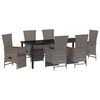 vidaXL Ensemble de salle &agrave; manger pour jardin 7 pc Gris polyrotin
