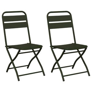 vidaXL Chaise de jardin pliante 2 pc Vert Acier enduit de poudre