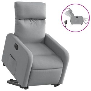 vidaXL Fauteuil inclinable &eacute;lectrique gris clair tissu