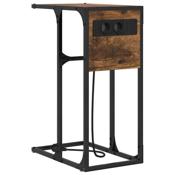 vidaXL Cabinet de chevet Ch&ecirc;ne fum&eacute; 41,5 x 26 x 60,5 cm