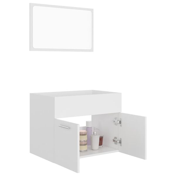 vidaXL Ensemble de meubles salle de bain 2 pcs Blanc Bois d'ingénierie