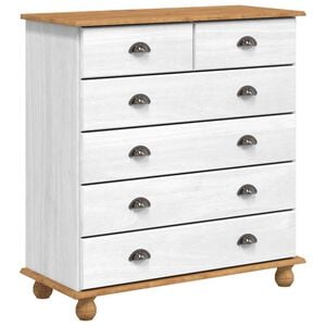 vidaXL Commode ASKIM Blanc 91 x 40 x 95,5 cm Bois de pin massif