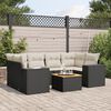 vidaXL Salon de jardin 7 pcs avec coussins noir r&eacute;sine tress&eacute;e