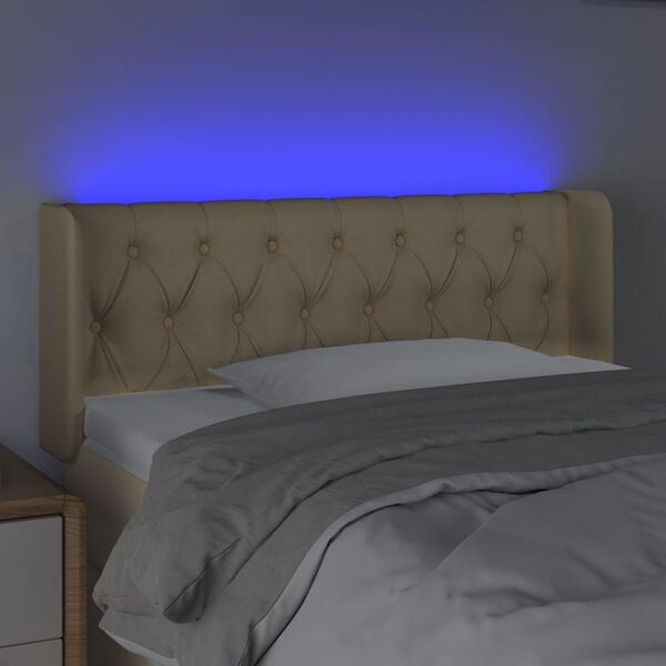 vidaXL Tête de lit à LED Crème 103x16x78/88 cm Tissu