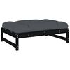 vidaXL Salon de jardin 2 pcs avec coussins noir bois massif