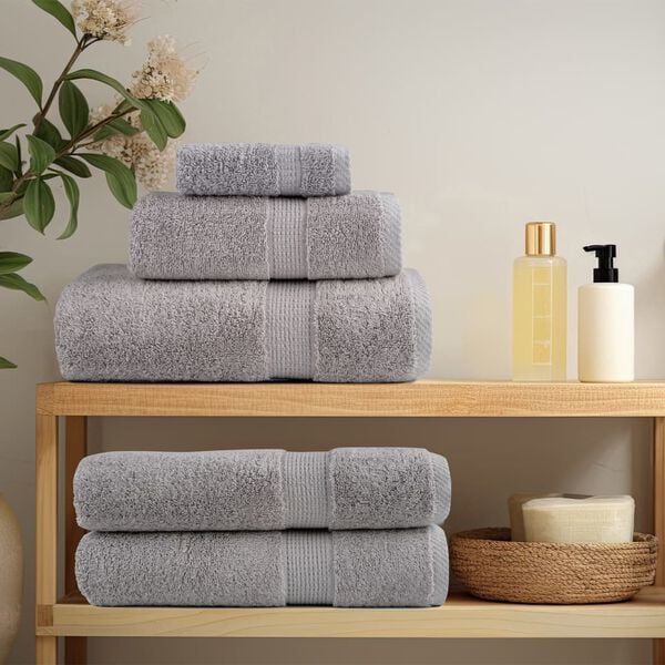 vidaXL Serviettes de douche de qualit&eacute; sup&eacute;rieure SOLUND 4 pcs gris
