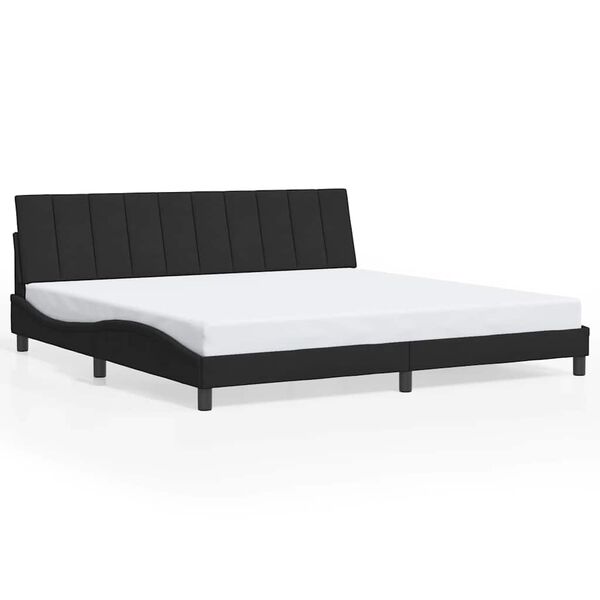 vidaXL Cadre de lit sans matelas Hanko noir 200x200 cm velours