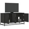 vidaXL Meuble TV noir 100x35x50 cm bois d'ing&eacute;nierie et m&eacute;tal