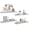 vidaXL &Eacute;tag&egrave;res murales flottantes 4 pcs Gris b&eacute;ton 90x23,5x3,8cm MDF